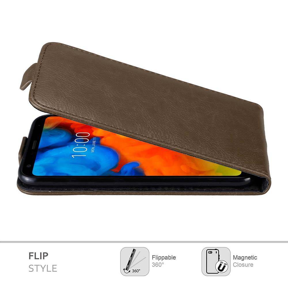 Cadorabo Hülle für LG Q STYLUS Schutz Hülle in Braun Flip Etui Handyhülle Case Cover