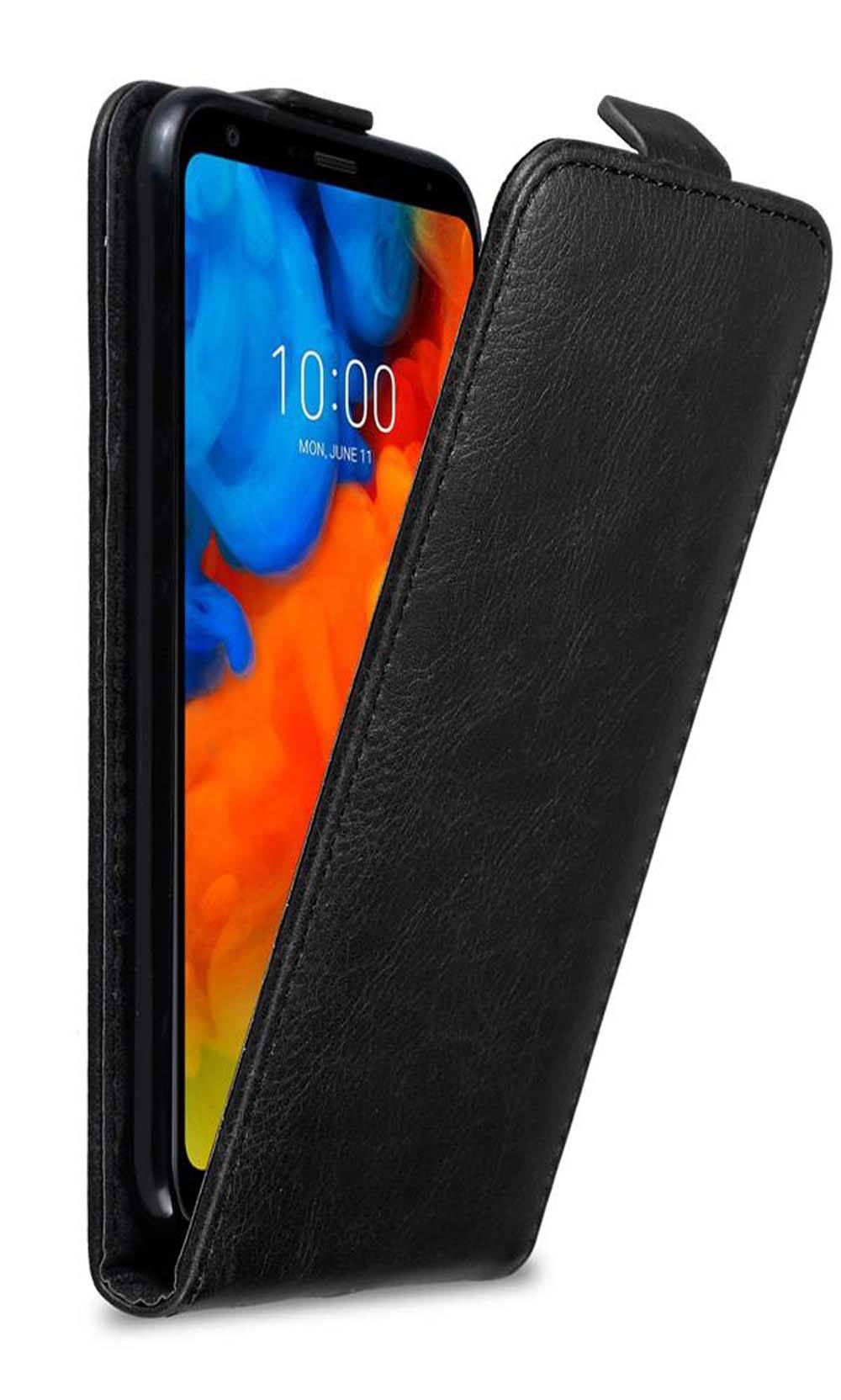 Cadorabo Hülle für LG Q STYLUS Schutz Hülle in Schwarz Flip Etui Handyhülle Case Cover