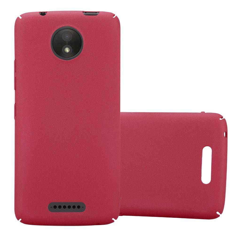 Cadorabo Schutzhülle für Motorola MOTO C Hülle in Rot Etui Hard Case Handyhülle Cover