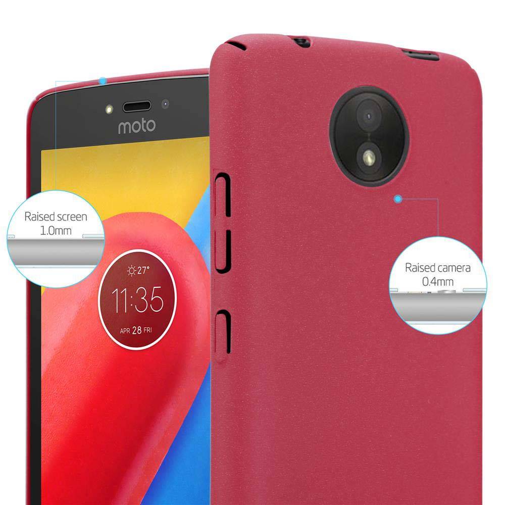 Cadorabo Schutzhülle für Motorola MOTO C Hülle in Rot Etui Hard Case Handyhülle Cover