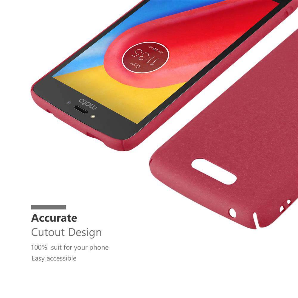 Cadorabo Schutzhülle für Motorola MOTO C Hülle in Rot Etui Hard Case Handyhülle Cover