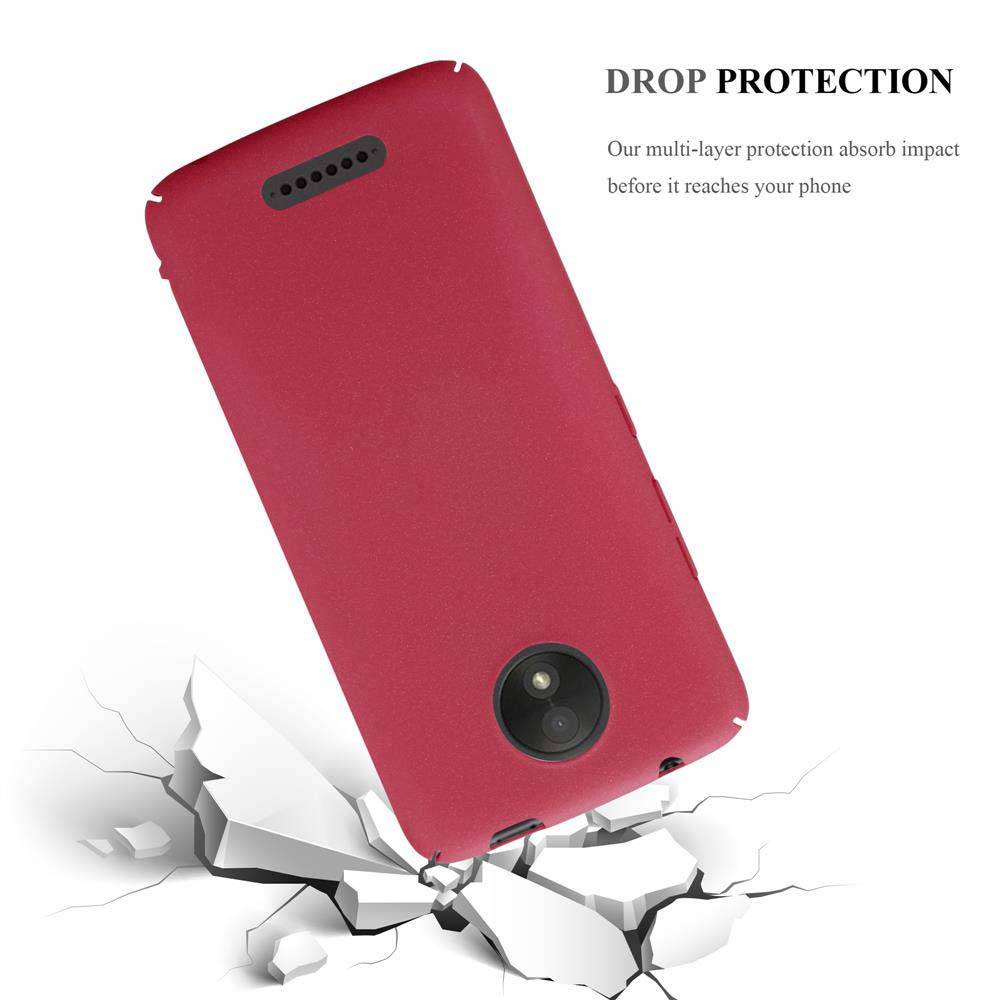 Cadorabo Schutzhülle für Motorola MOTO C Hülle in Rot Etui Hard Case Handyhülle Cover