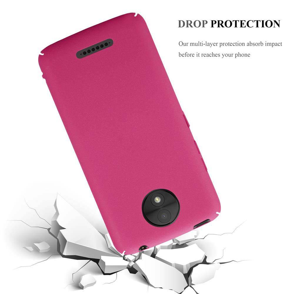 Cadorabo Schutzhülle für Motorola MOTO C PLUS Hülle in Pink Etui Hard Case Handyhülle Cover