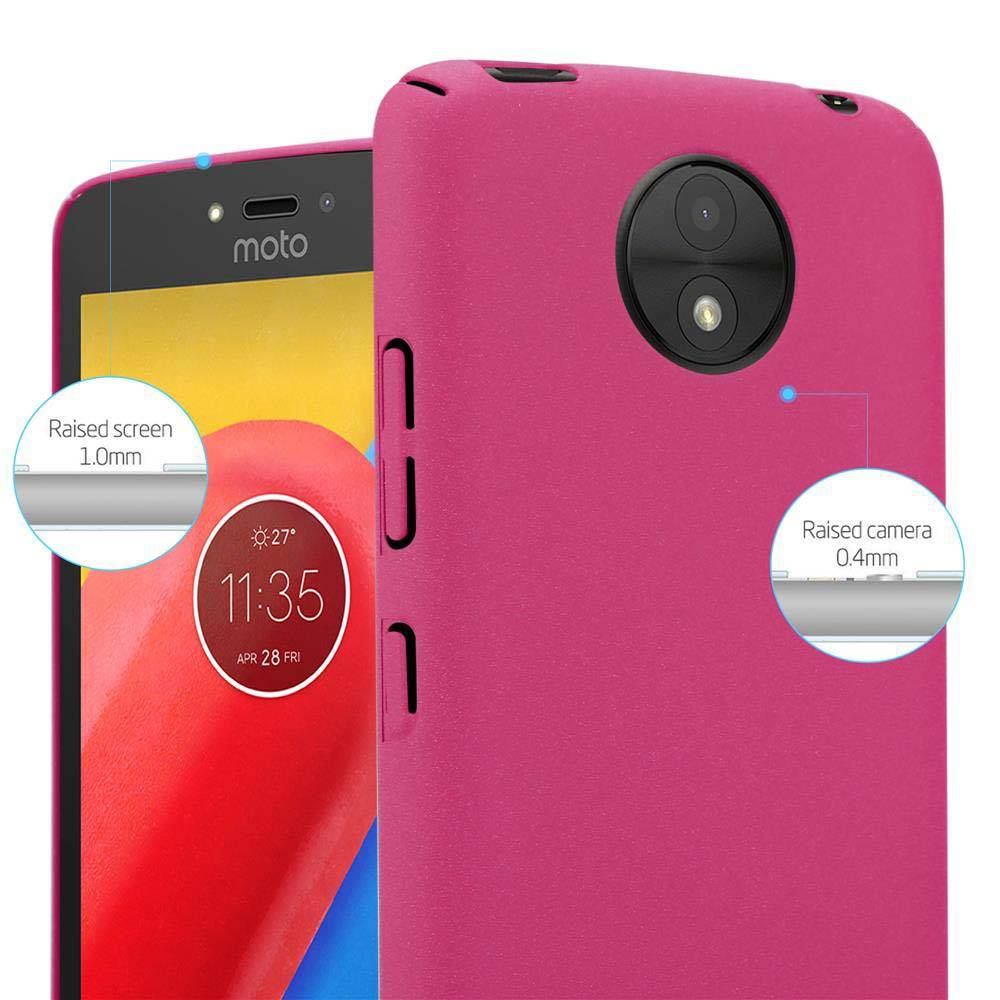 Cadorabo Schutzhülle für Motorola MOTO C PLUS Hülle in Pink Etui Hard Case Handyhülle Cover
