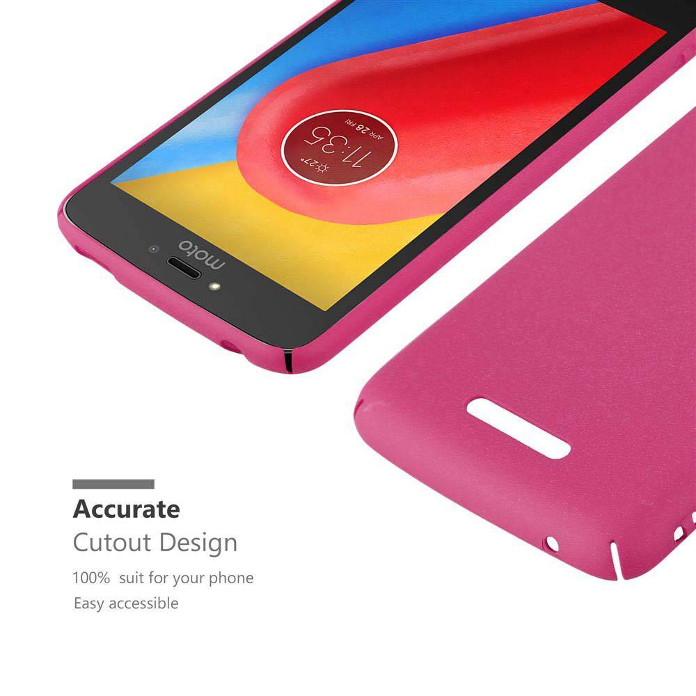 Cadorabo Schutzhülle für Motorola MOTO C PLUS Hülle in Pink Etui Hard Case Handyhülle Cover