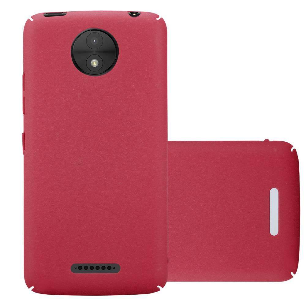 Cadorabo Schutzhülle für Motorola MOTO C PLUS Hülle in Rot Etui Hard Case Handyhülle Cover