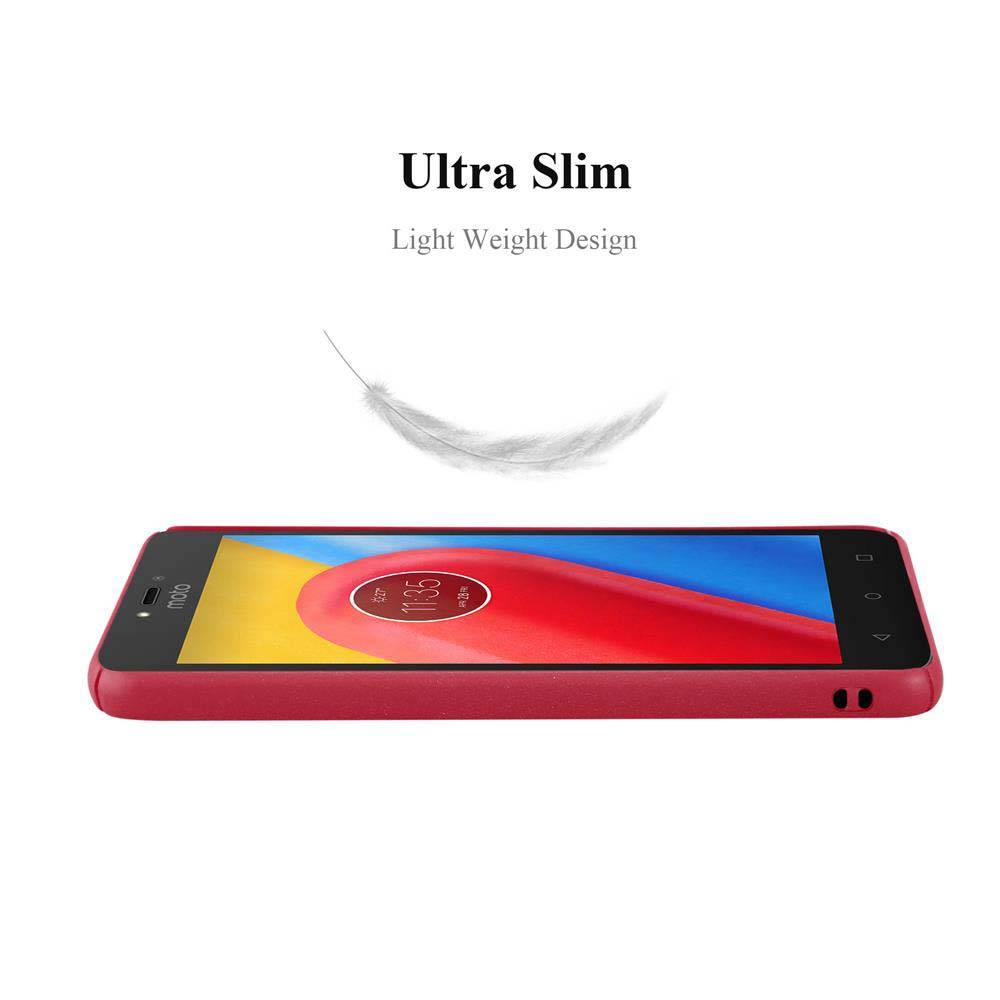 Cadorabo Schutzhülle für Motorola MOTO C PLUS Hülle in Rot Etui Hard Case Handyhülle Cover