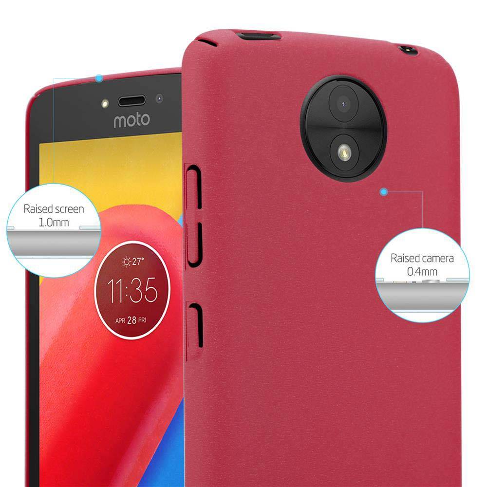 Cadorabo Schutzhülle für Motorola MOTO C PLUS Hülle in Rot Etui Hard Case Handyhülle Cover