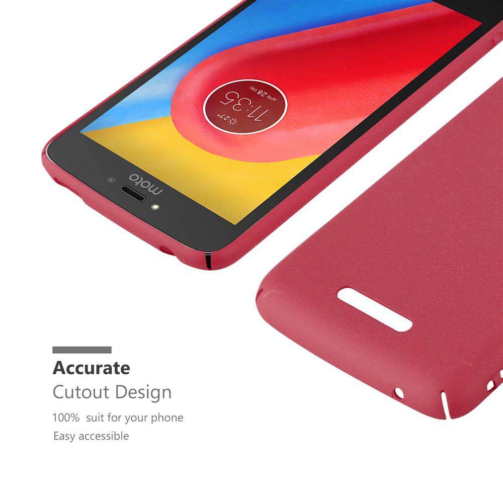 Cadorabo Schutzhülle für Motorola MOTO C PLUS Hülle in Rot Etui Hard Case Handyhülle Cover