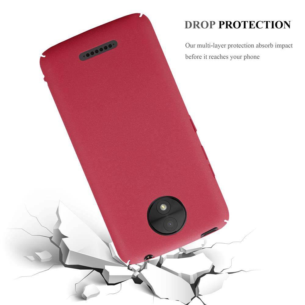 Cadorabo Schutzhülle für Motorola MOTO C PLUS Hülle in Rot Etui Hard Case Handyhülle Cover