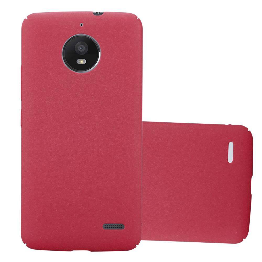Cadorabo Schutzhülle für Motorola MOTO E4 Hülle in Rot Etui Hard Case Handyhülle Cover