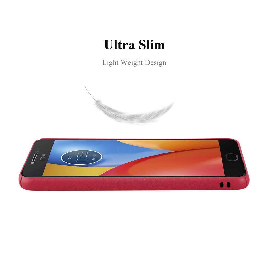 Cadorabo Schutzhülle für Motorola MOTO E4 Hülle in Rot Etui Hard Case Handyhülle Cover