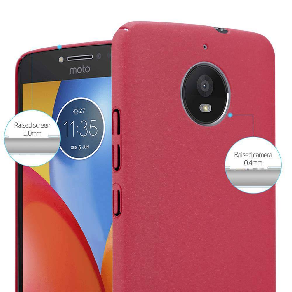 Cadorabo Schutzhülle für Motorola MOTO E4 Hülle in Rot Etui Hard Case Handyhülle Cover