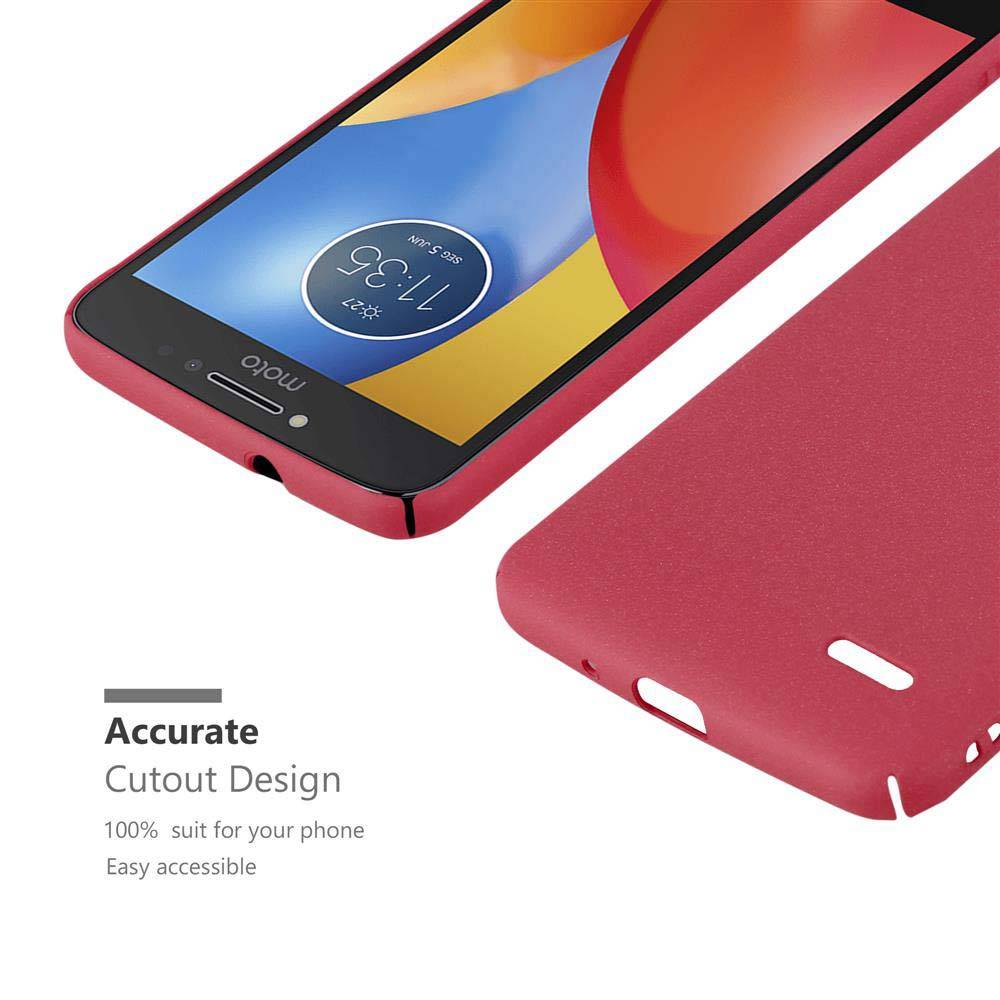 Cadorabo Schutzhülle für Motorola MOTO E4 Hülle in Rot Etui Hard Case Handyhülle Cover