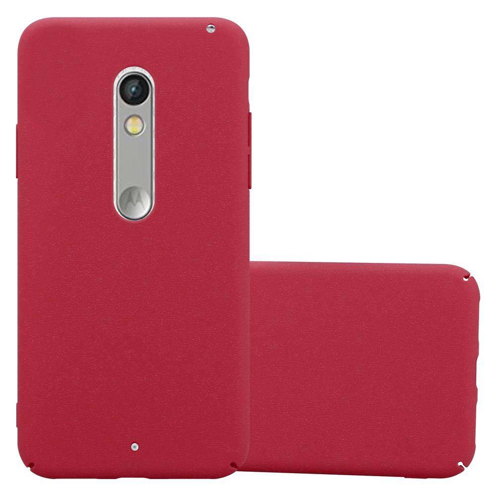 Cadorabo Schutzhülle für Motorola MOTO X PLAY Hülle in Rot Etui Hard Case Handyhülle Cover