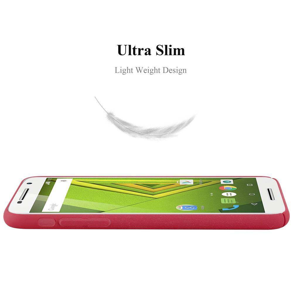 Cadorabo Schutzhülle für Motorola MOTO X PLAY Hülle in Rot Etui Hard Case Handyhülle Cover