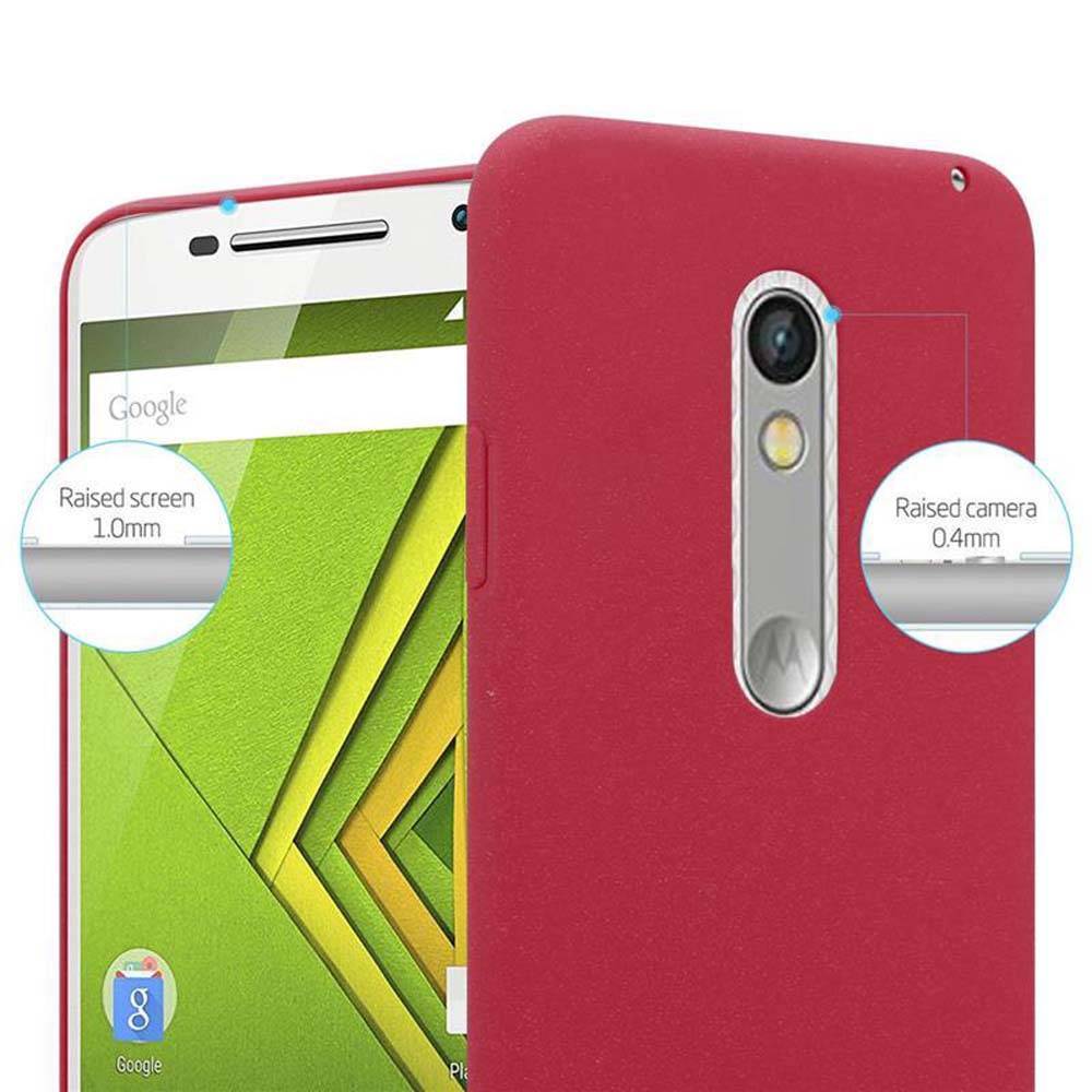 Cadorabo Schutzhülle für Motorola MOTO X PLAY Hülle in Rot Etui Hard Case Handyhülle Cover