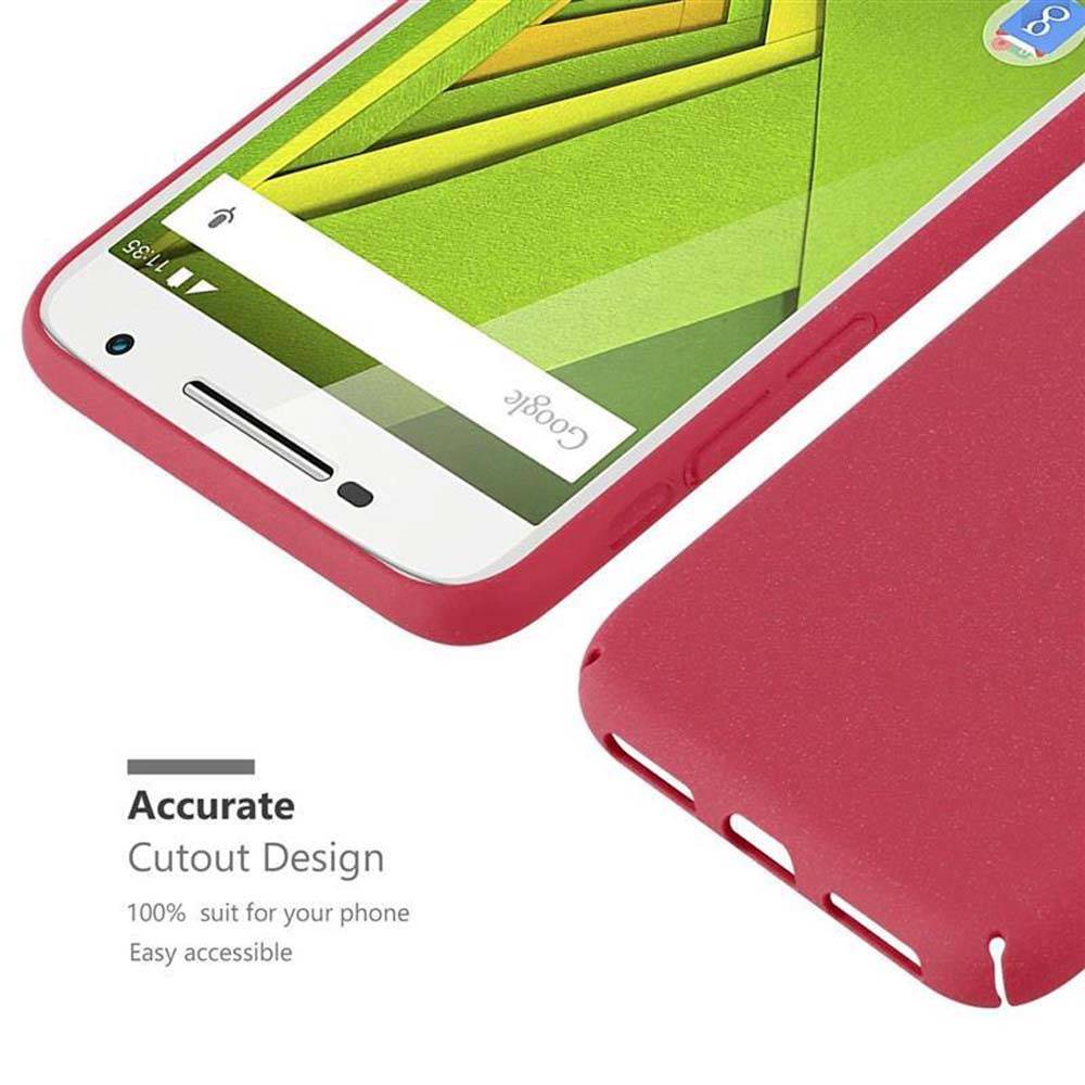 Cadorabo Schutzhülle für Motorola MOTO X PLAY Hülle in Rot Etui Hard Case Handyhülle Cover