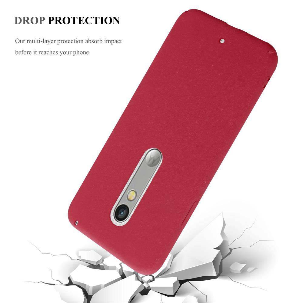 Cadorabo Schutzhülle für Motorola MOTO X PLAY Hülle in Rot Etui Hard Case Handyhülle Cover