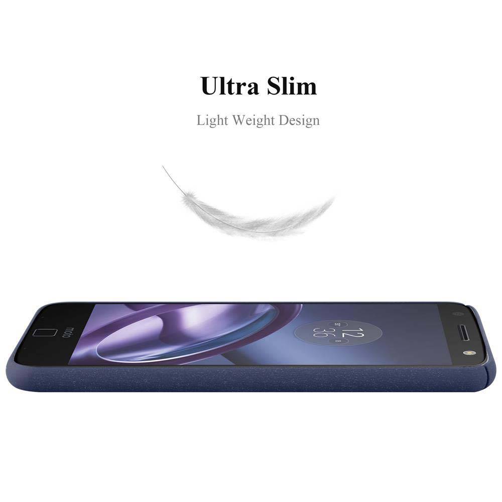 Cadorabo Schutzhülle für Motorola MOTO Z Hülle in Blau Etui Hard Case Handyhülle Cover