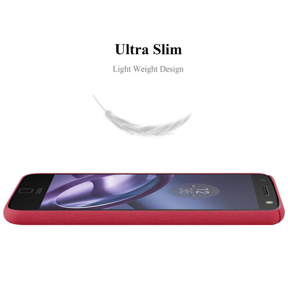 Cadorabo Schutzhülle für Motorola MOTO Z Hülle in Rot Etui Hard Case Handyhülle Cover