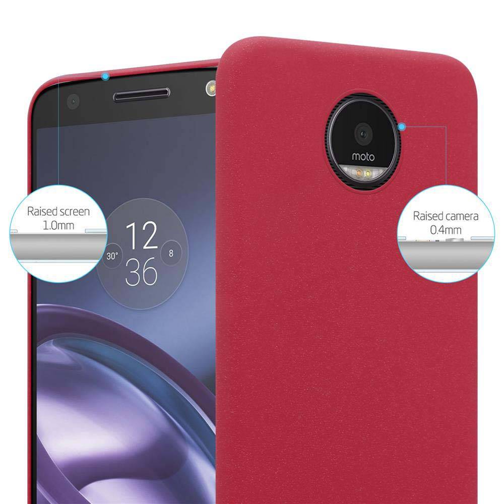 Cadorabo Schutzhülle für Motorola MOTO Z Hülle in Rot Etui Hard Case Handyhülle Cover