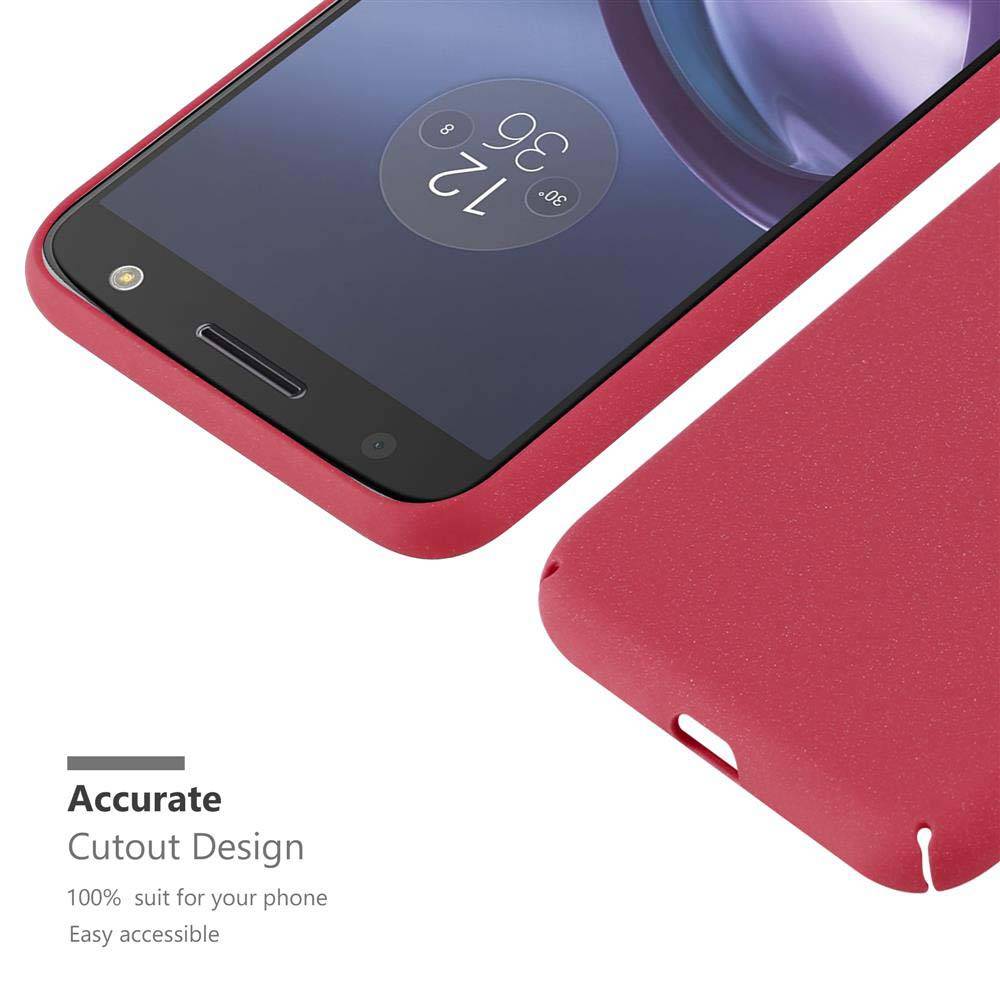 Cadorabo Schutzhülle für Motorola MOTO Z Hülle in Rot Etui Hard Case Handyhülle Cover