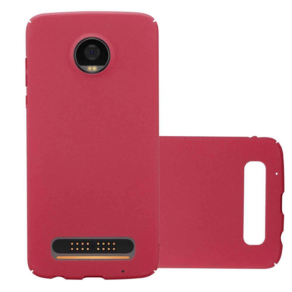 Cadorabo Schutzhülle für Motorola MOTO Z2 PLAY / Z2 FORCE Hülle in Rot Etui Hard Case Handyhülle Cover