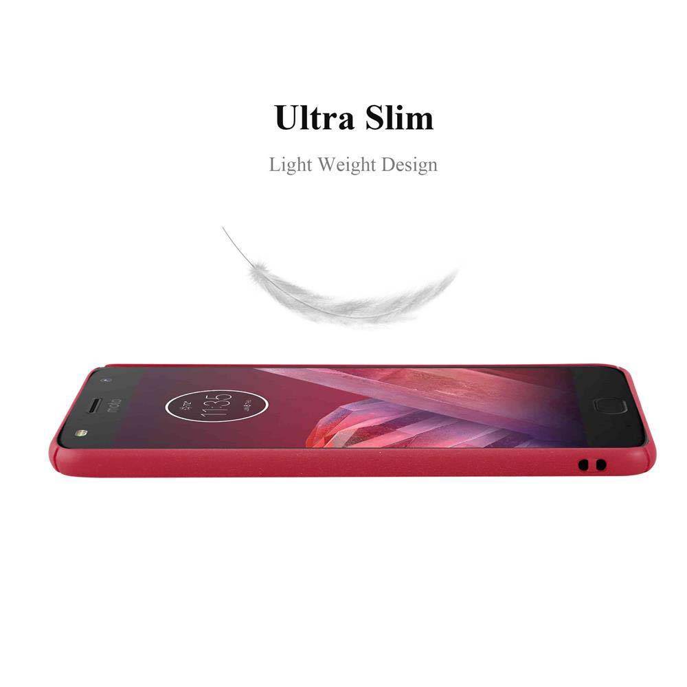 Cadorabo Schutzhülle für Motorola MOTO Z2 PLAY / Z2 FORCE Hülle in Rot Etui Hard Case Handyhülle Cover