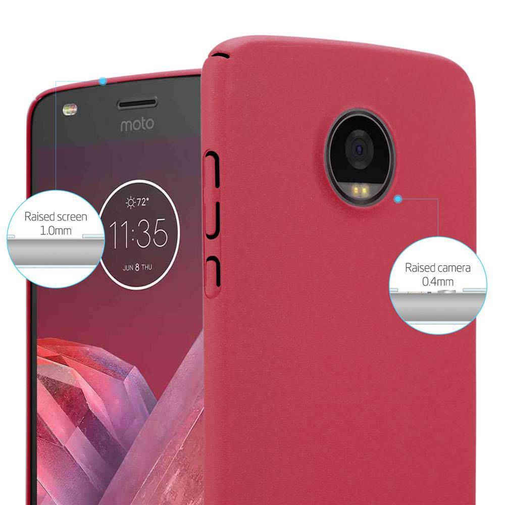 Cadorabo Schutzhülle für Motorola MOTO Z2 PLAY / Z2 FORCE Hülle in Rot Etui Hard Case Handyhülle Cover