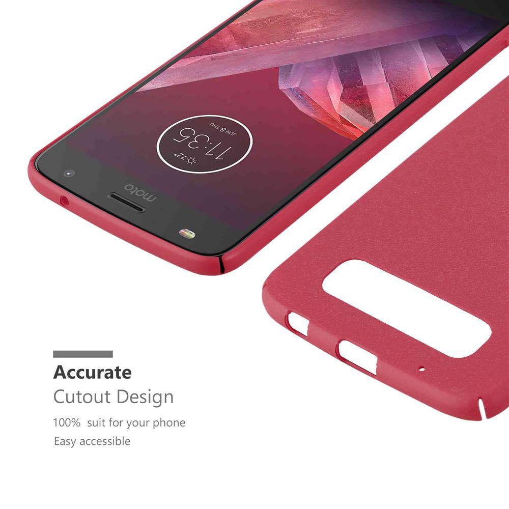 Cadorabo Schutzhülle für Motorola MOTO Z2 PLAY / Z2 FORCE Hülle in Rot Etui Hard Case Handyhülle Cover