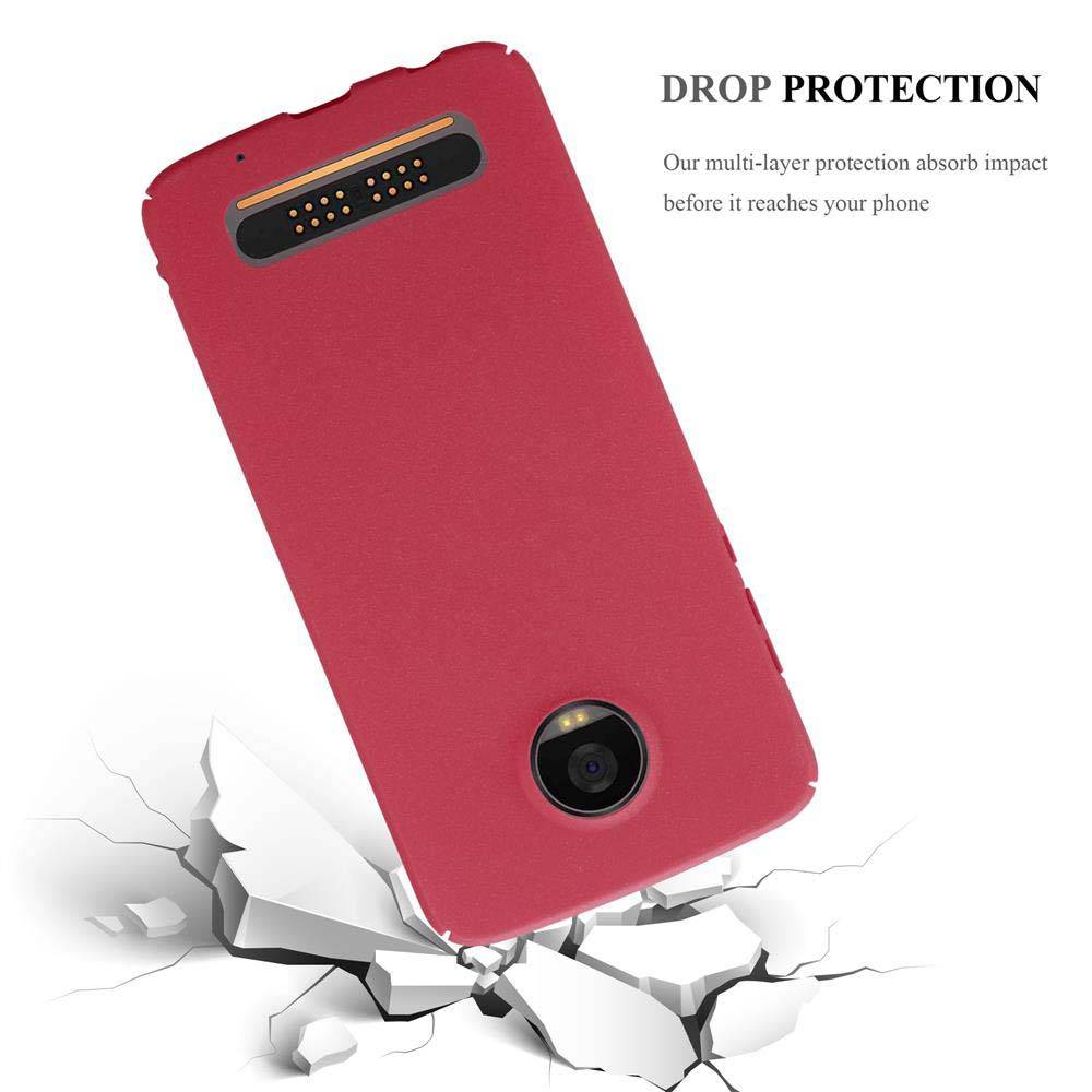 Cadorabo Schutzhülle für Motorola MOTO Z2 PLAY / Z2 FORCE Hülle in Rot Etui Hard Case Handyhülle Cover