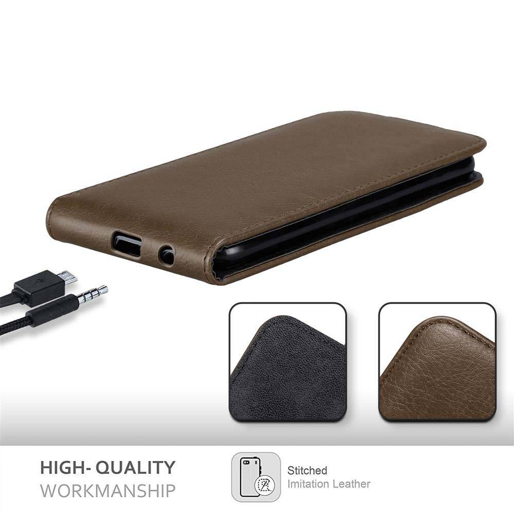 Cadorabo Hülle für Motorola MOTO Z2 PLAY / Z2 FORCE Schutz Hülle in Braun Flip Etui Handyhülle Case Cover
