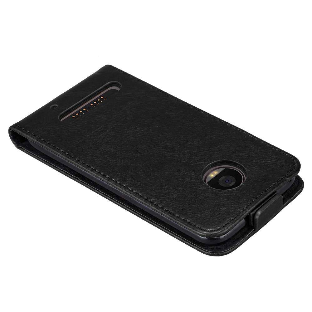 Cadorabo Hülle für Motorola MOTO Z2 PLAY / Z2 FORCE Schutz Hülle in Schwarz Flip Etui Handyhülle Case Cover