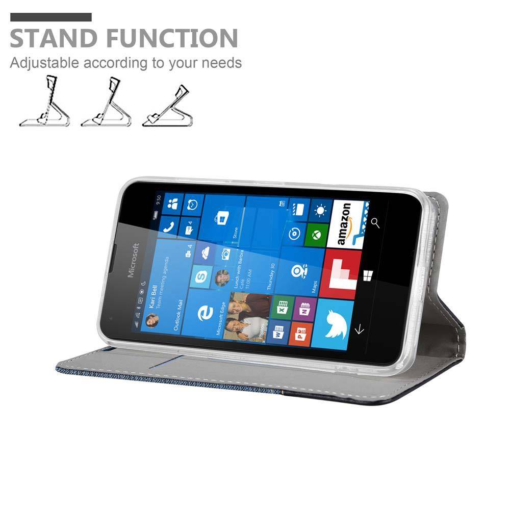 Cadorabo Hülle für Nokia Lumia 550 Schutzhülle in Blau Handy Hülle Etui Book Case Cover