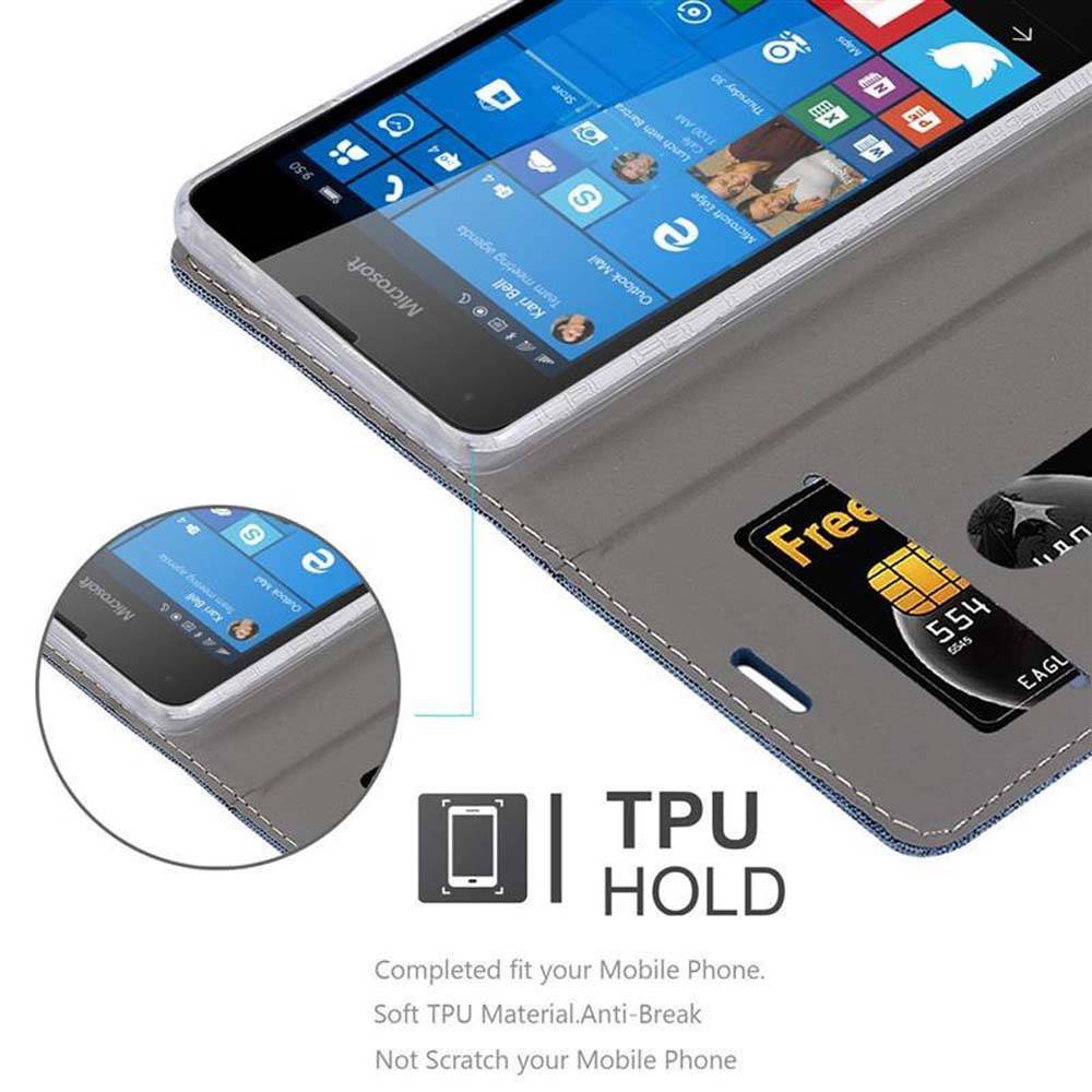 Cadorabo Hülle für Nokia Lumia 550 Schutzhülle in Blau Handy Hülle Etui Book Case Cover