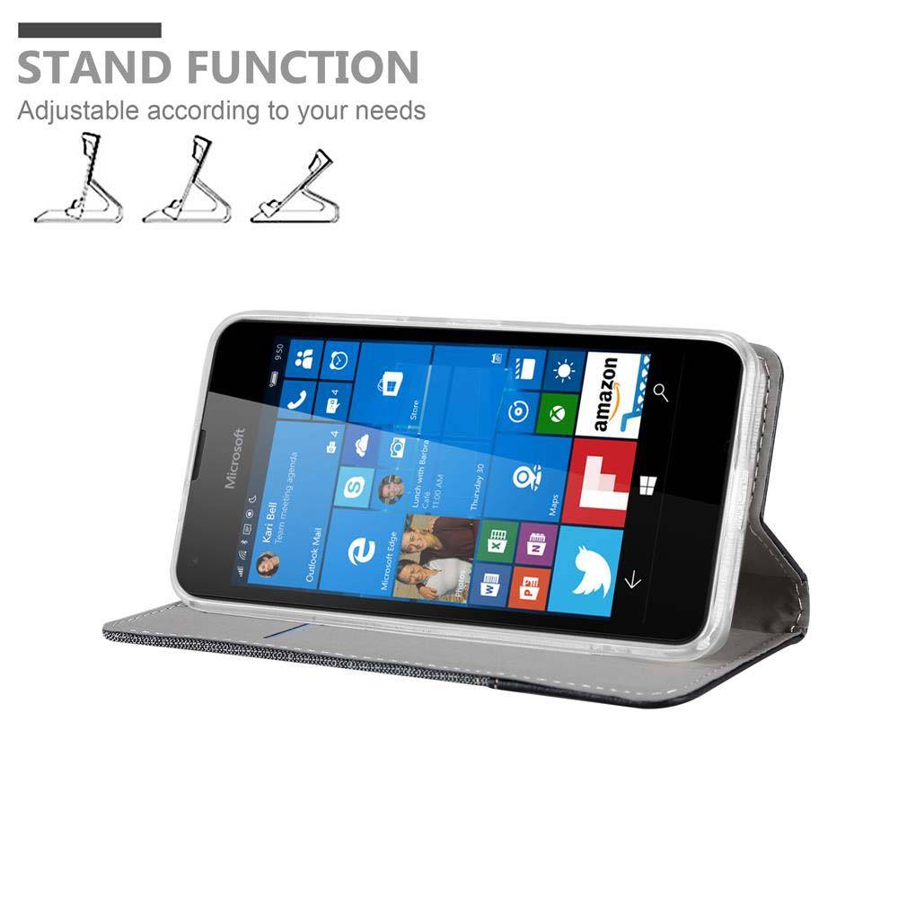 Cadorabo Hülle für Nokia Lumia 550 Schutzhülle in Grau Handy Hülle Etui Book Case Cover