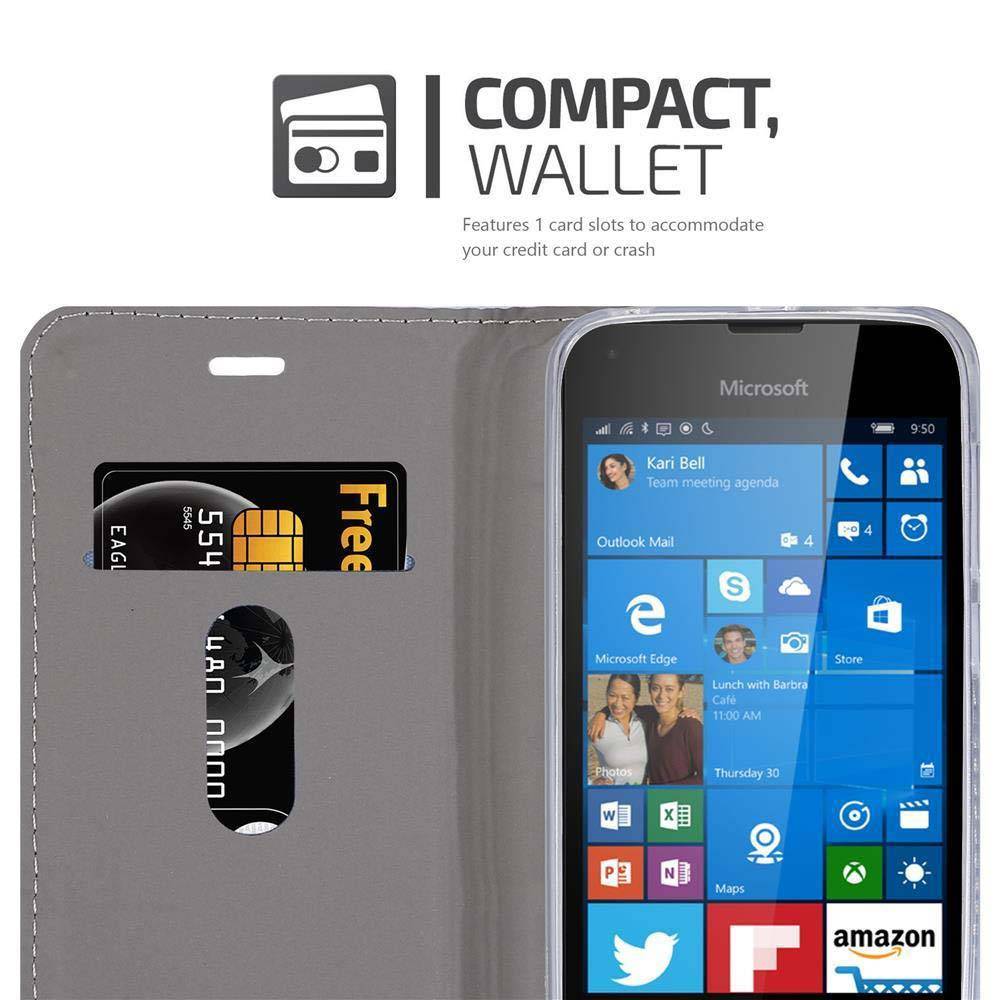 Cadorabo Hülle für Nokia Lumia 550 Schutzhülle in Grau Handy Hülle Etui Book Case Cover