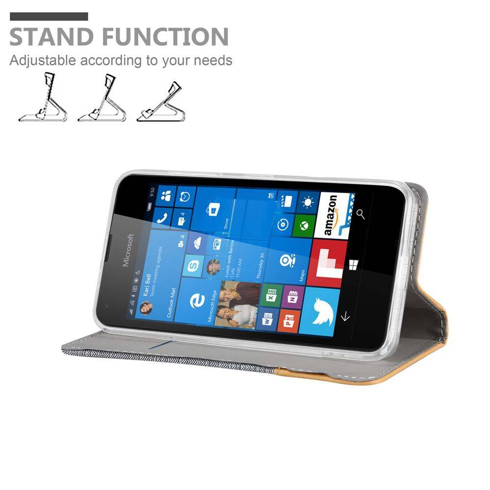 Cadorabo Hülle für Nokia Lumia 550 Schutzhülle in Grau Handy Hülle Etui Book Case Cover