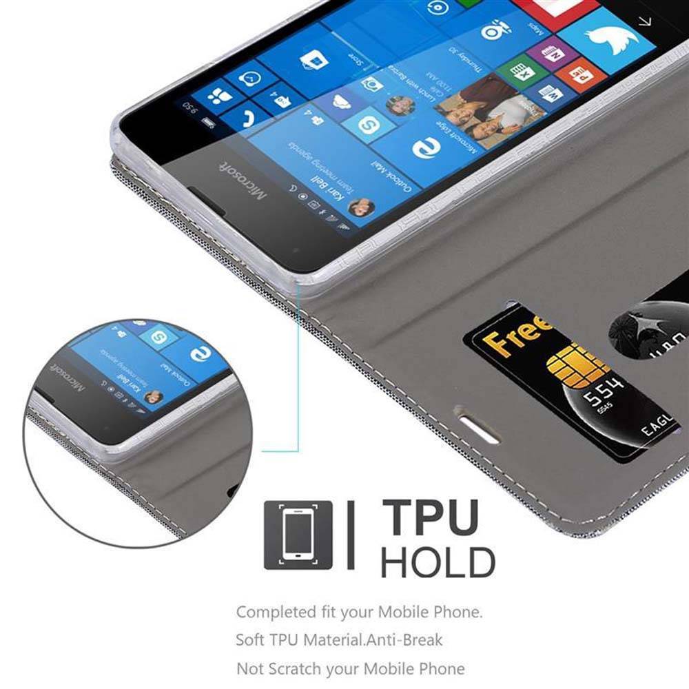 Cadorabo Hülle für Nokia Lumia 550 Schutzhülle in Grau Handy Hülle Etui Book Case Cover
