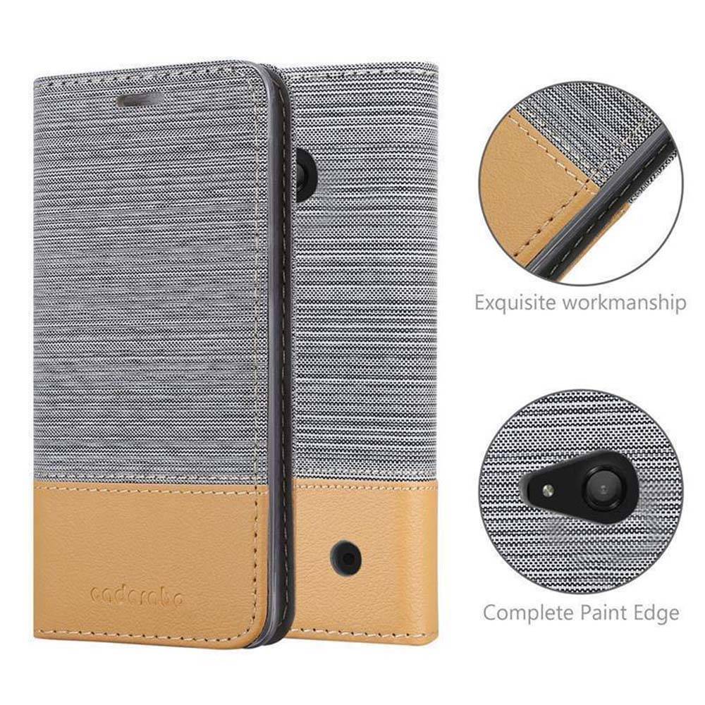 Cadorabo Hülle für Nokia Lumia 550 Schutzhülle in Grau Handy Hülle Etui Book Case Cover