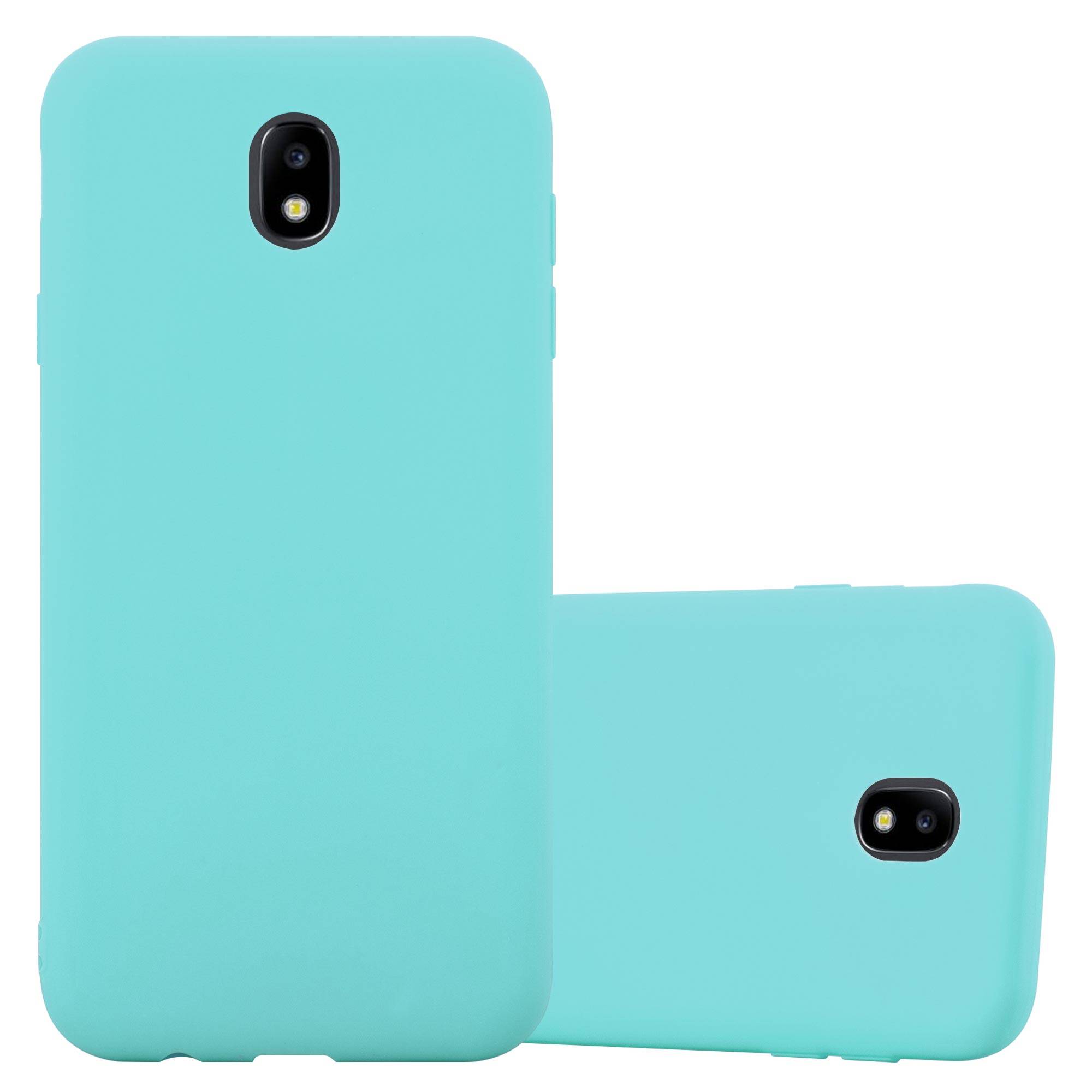 Cadorabo Hülle für Samsung Galaxy J3 2017 US Version Schutzhülle in Blau Handyhülle TPU Silikon Etui Case Cover