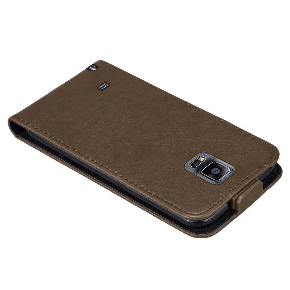 Cadorabo Hülle für Samsung Galaxy NOTE 4 Schutz Hülle in Braun Flip Etui Handyhülle Case Cover