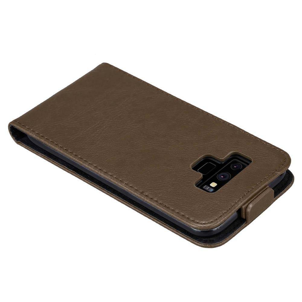 Cadorabo Hülle für Samsung Galaxy NOTE 9 Schutz Hülle in Braun Flip Etui Handyhülle Case Cover