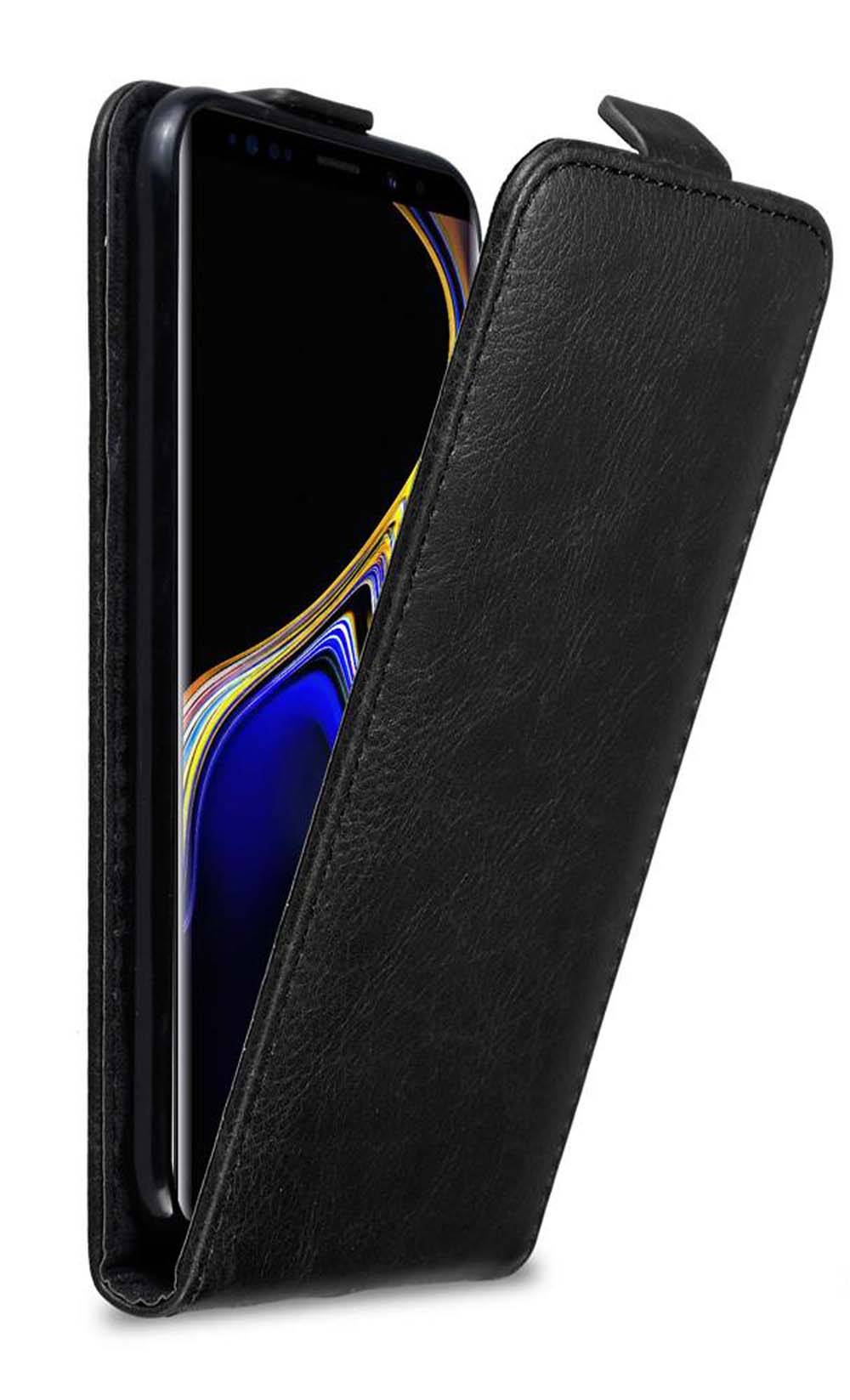 Cadorabo Hülle für Samsung Galaxy NOTE 9 Schutz Hülle in Schwarz Flip Etui Handyhülle Case Cover