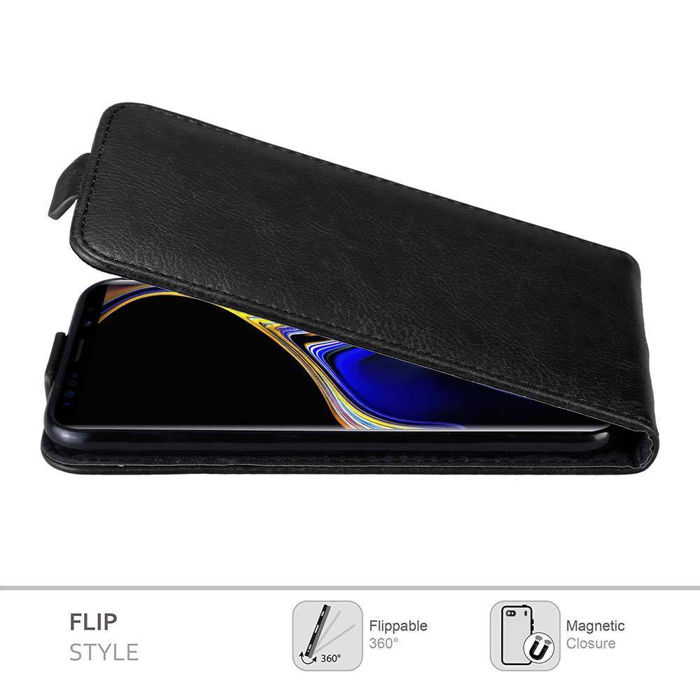 Cadorabo Hülle für Samsung Galaxy NOTE 9 Schutz Hülle in Schwarz Flip Etui Handyhülle Case Cover