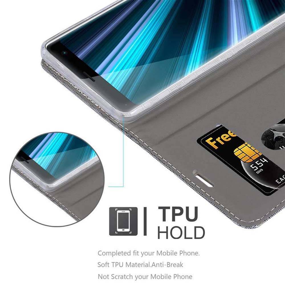 Cadorabo Hülle für Sony Xperia XZ3 Schutzhülle in Grau Handy Hülle Etui Book Case Cover