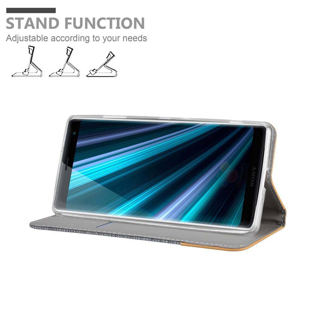 Cadorabo Hülle für Sony Xperia XZ3 Schutzhülle in Grau Handy Hülle Etui Book Case Cover
