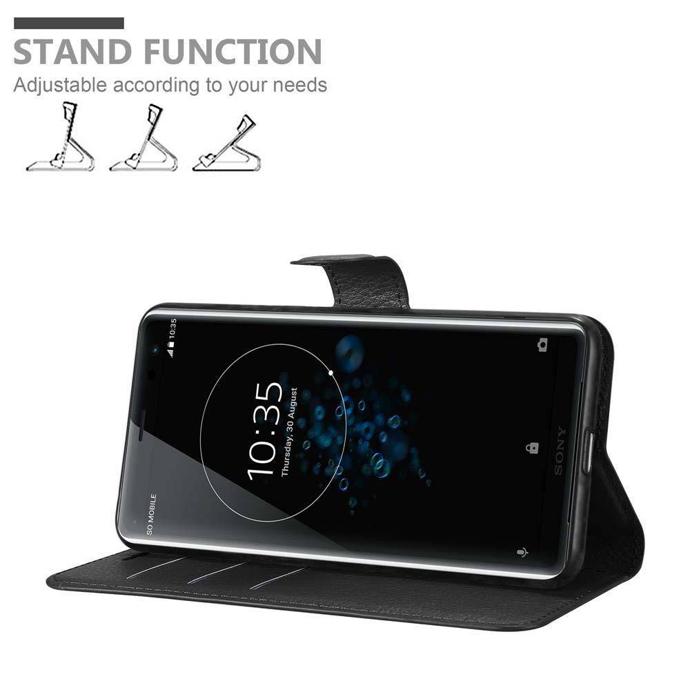 Cadorabo Hülle für Sony Xperia XZ3 Schutz Hülle in Schwarz Handyhülle Etui Case Cover Magnetverschluss