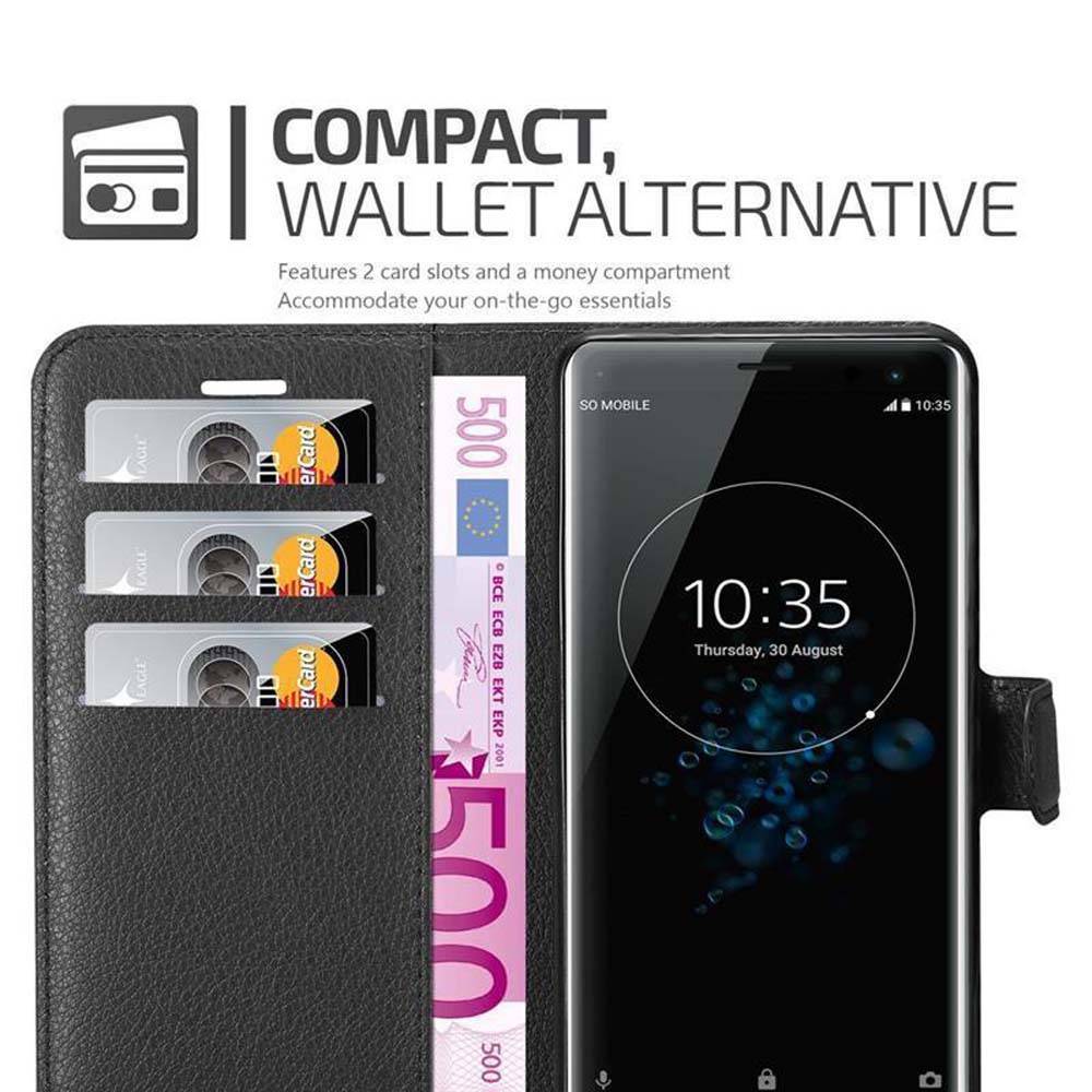 Cadorabo Hülle für Sony Xperia XZ3 Schutz Hülle in Schwarz Handyhülle Etui Case Cover Magnetverschluss